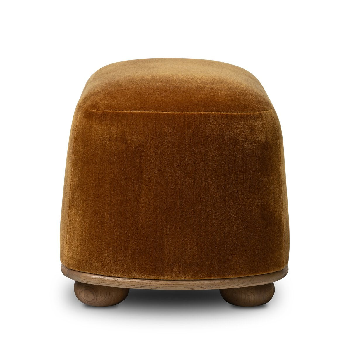 Tapered Oval Ottoman with Bun Feet