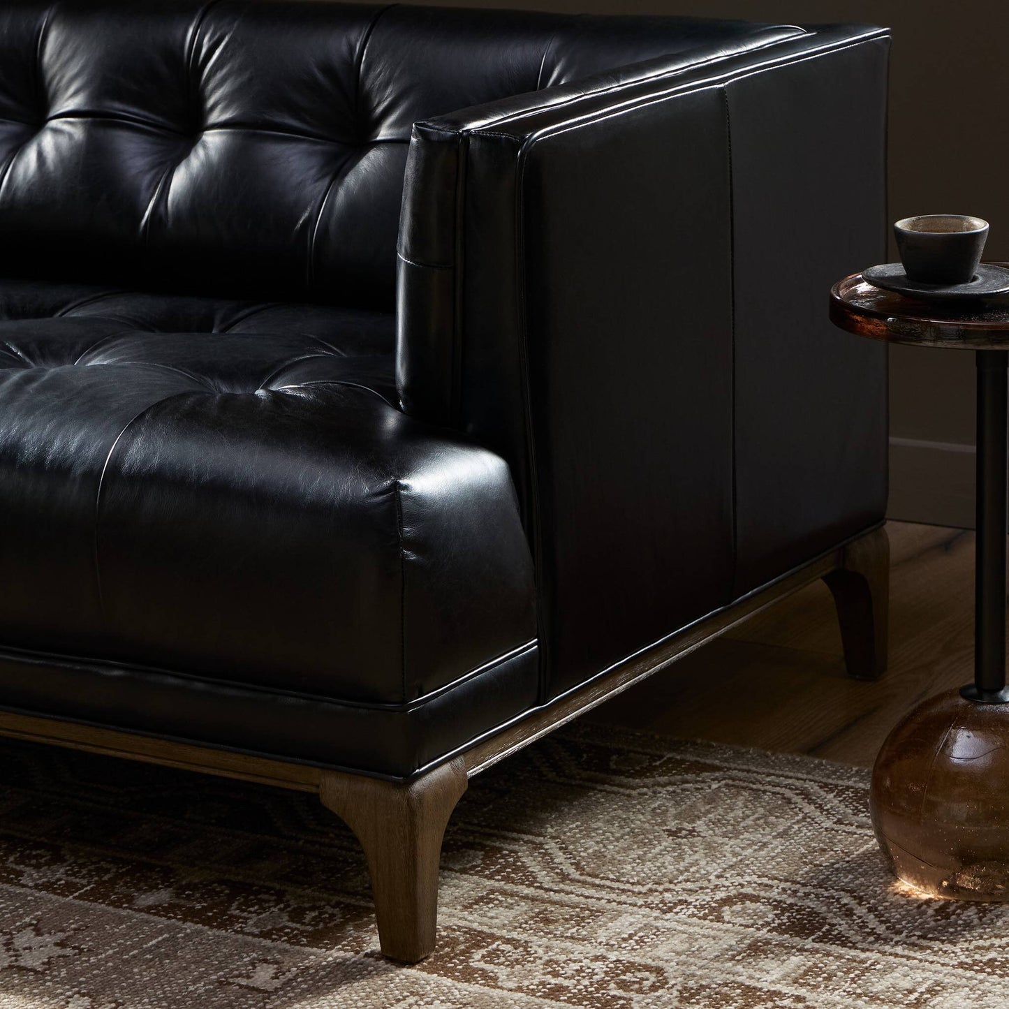 Tufted Sofa with Parawood Base