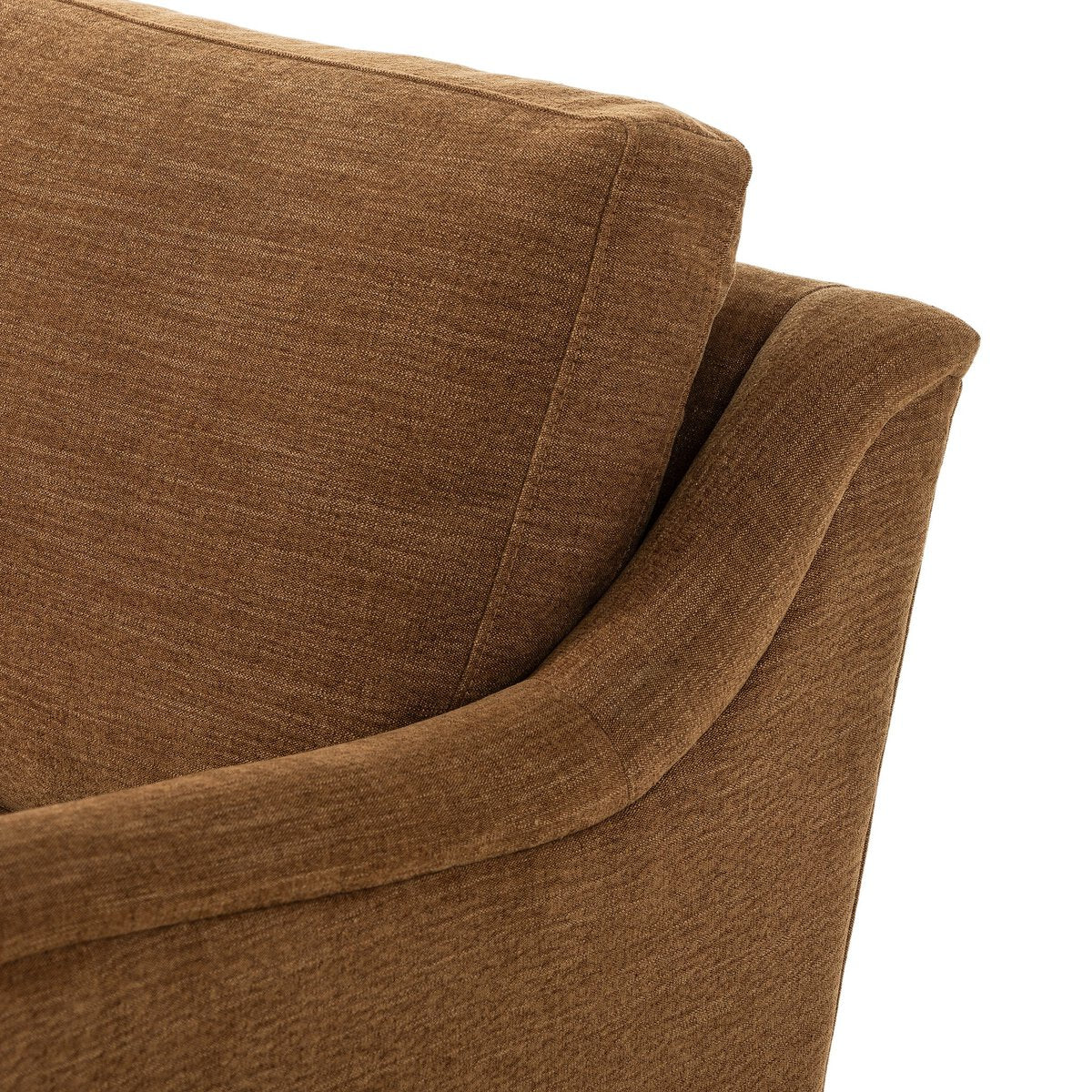 Distressed Leather Rolled Arm Sofa With Caster Legs