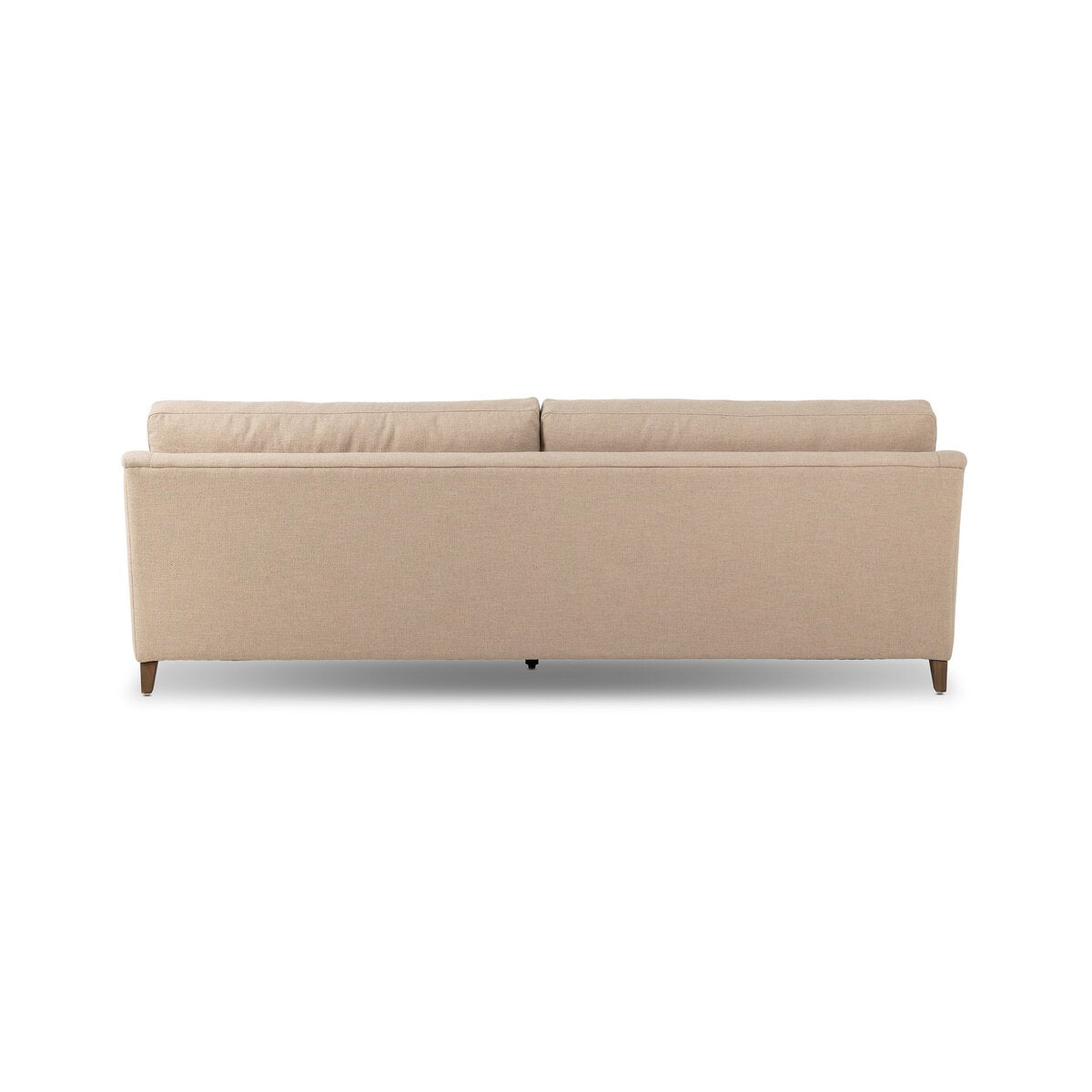 Distressed Leather Rolled Arm Sofa With Caster Legs