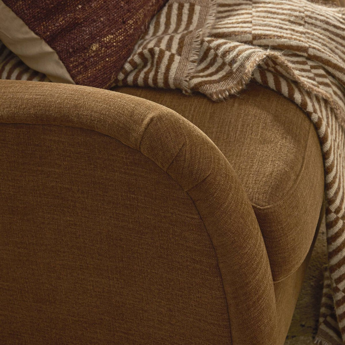 Rolled Arm Accent Chair With Caster Legs