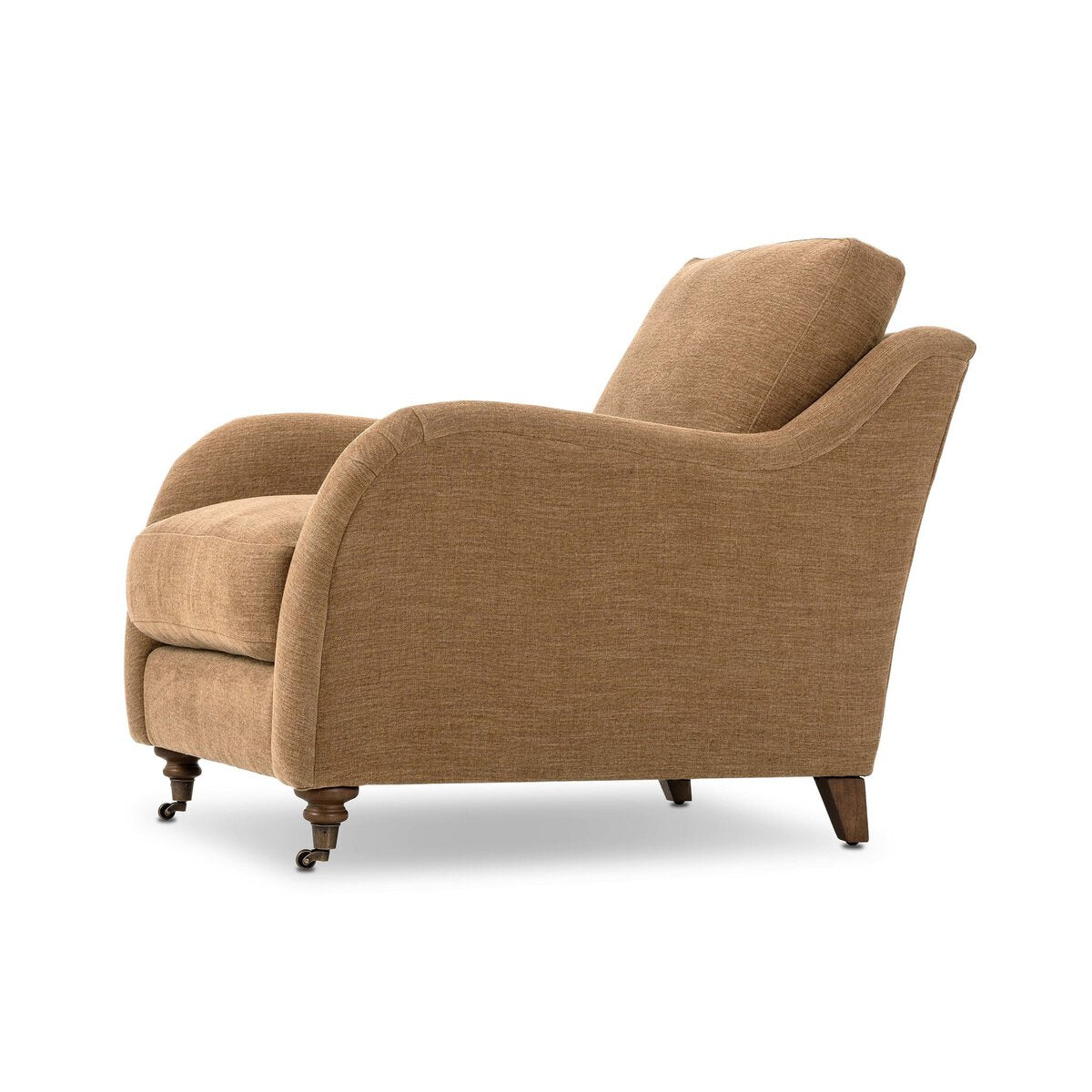 Rolled Arm Accent Chair With Caster Legs