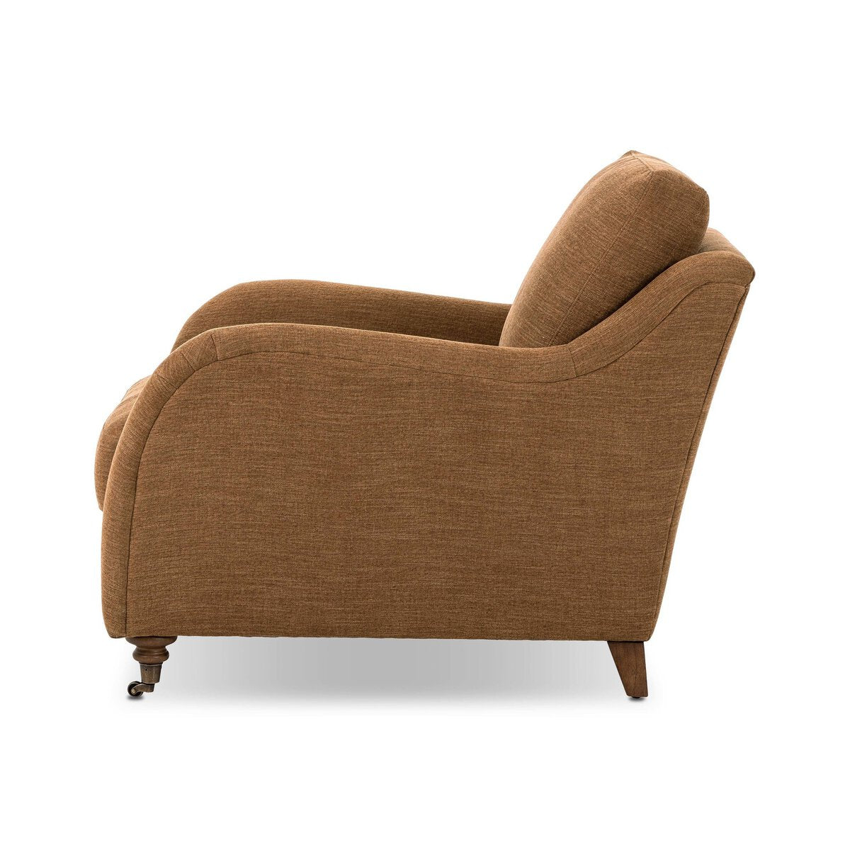 Rolled Arm Accent Chair With Caster Legs