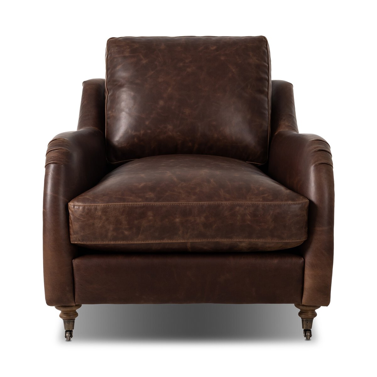 Rolled Arm Accent Chair With Caster Legs