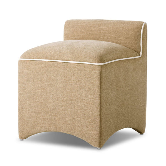 Arched Base Upholstered Stool