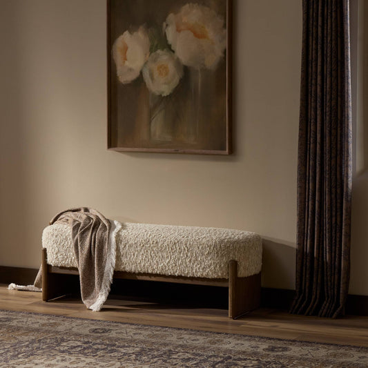 Cradle Base Upholstered Accent Bench