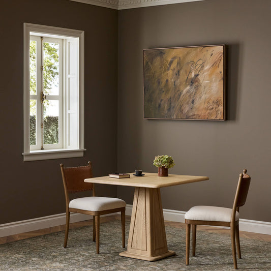 Oak Tapered Base Bistro Table