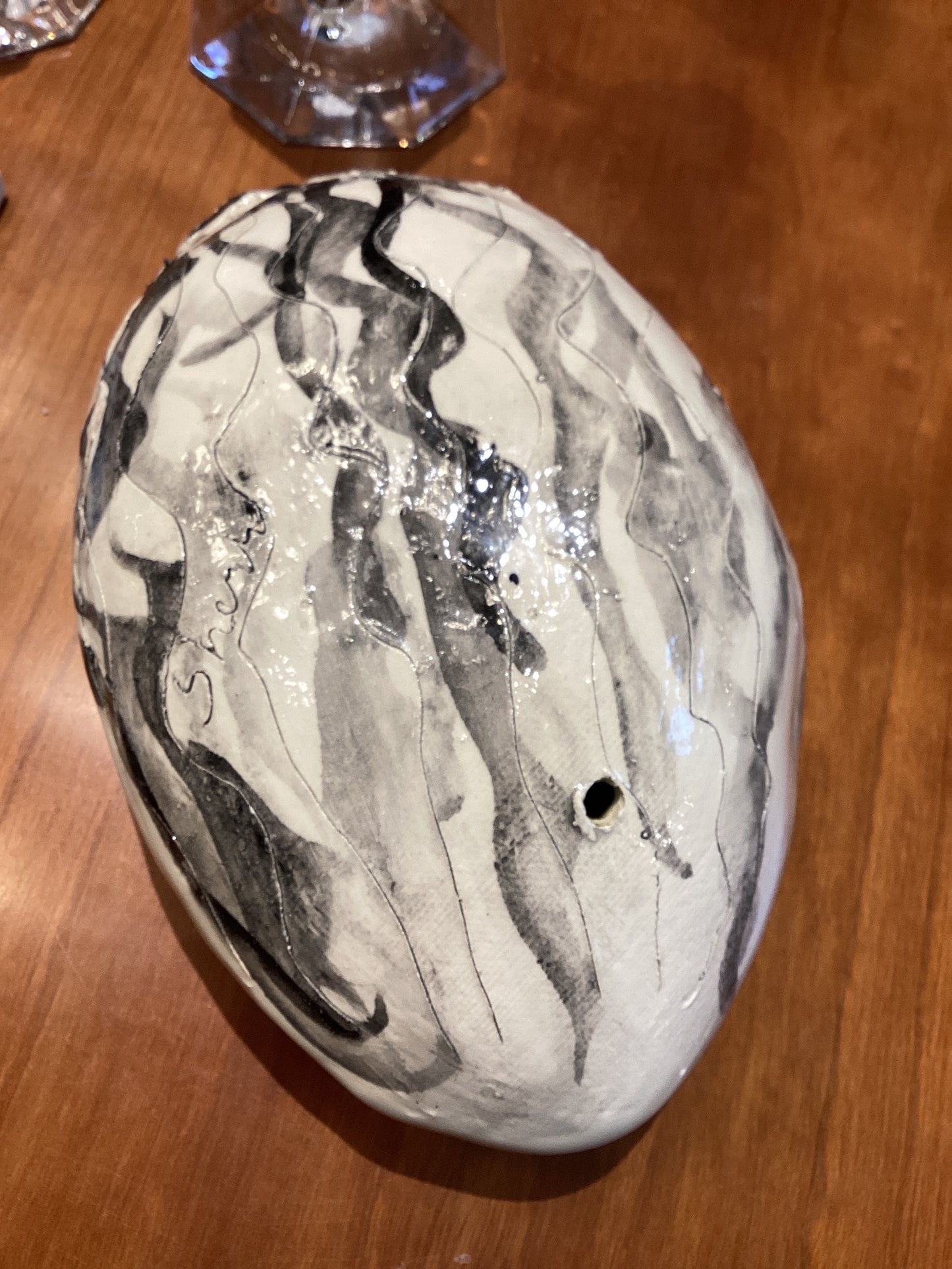 Ceramic Oval Face Sculpture