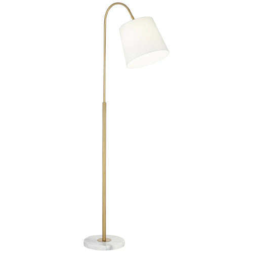 Fabric Shade Brass Floor Lamp