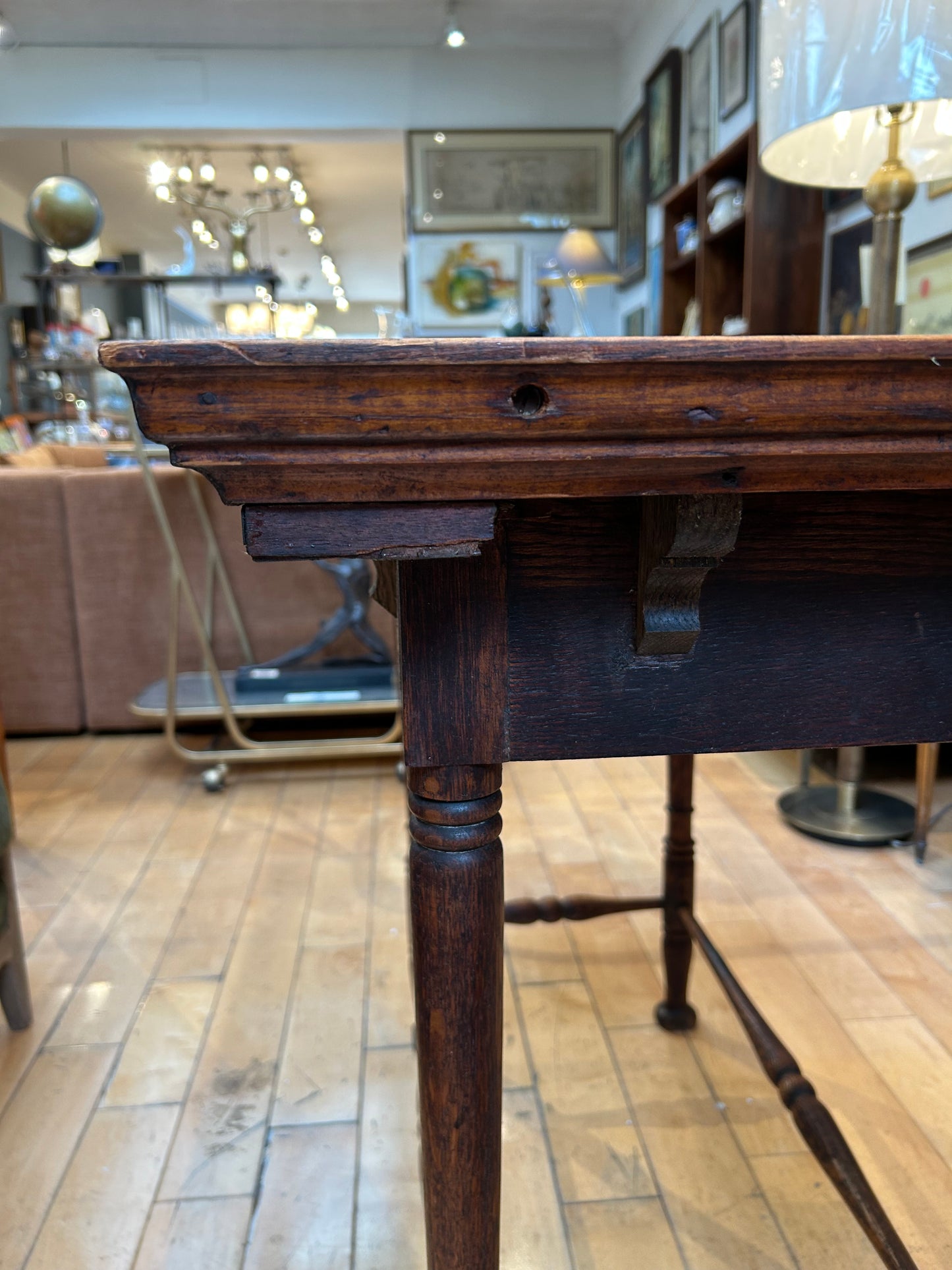 Antique Mini Pool Table w/ Stone Surface