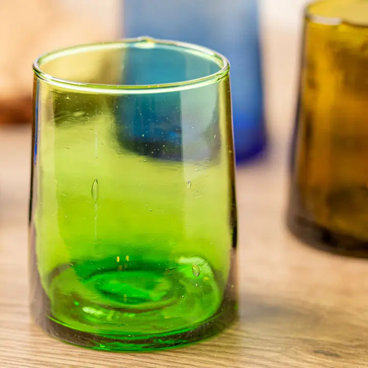 Green Short/8oz Moroccan Cone Glass