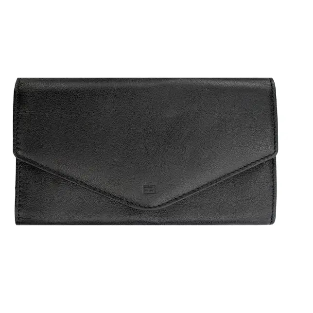 Black Donna Leather Envelope RFID Wallet