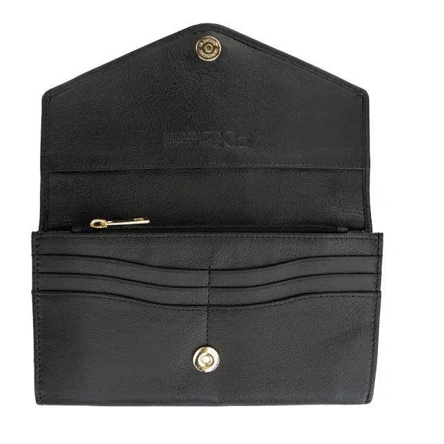 Black Donna Leather Envelope RFID Wallet