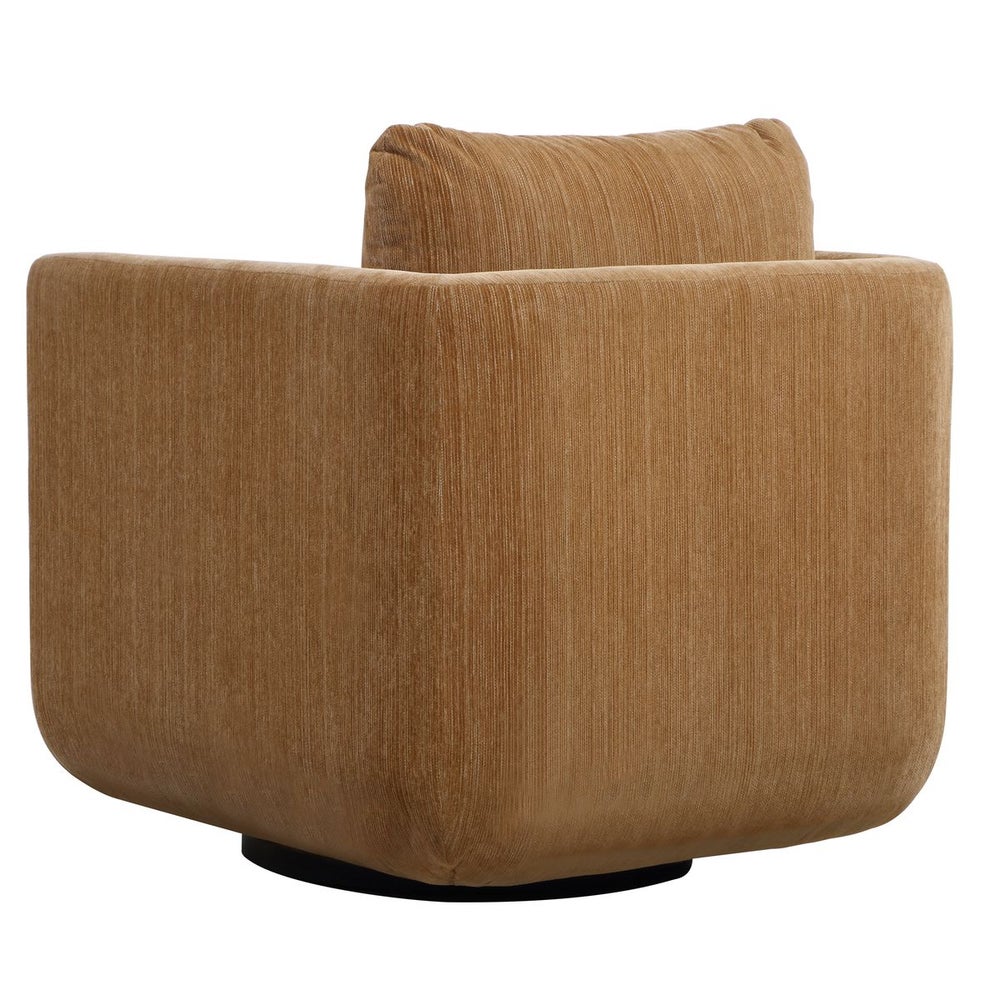 Chenille Rounded Frame Swivel Chair