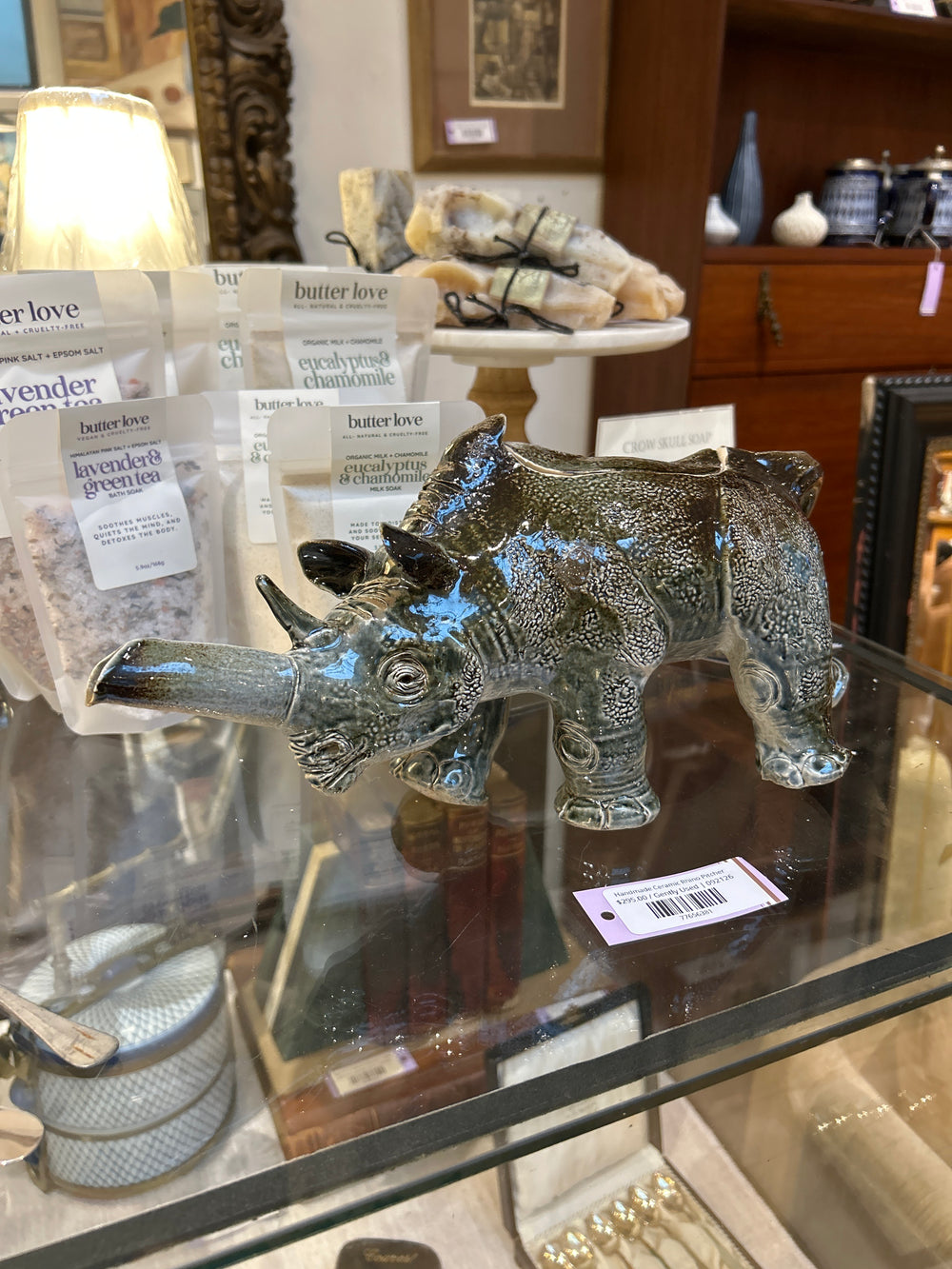 Handmade Ceramic Rhino Pitcher