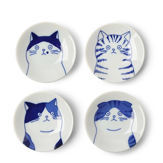 Cat Face Small Plate Set/4