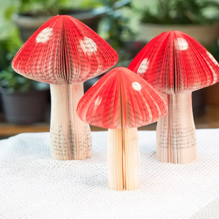 Red Used Book Paper Mushrooms