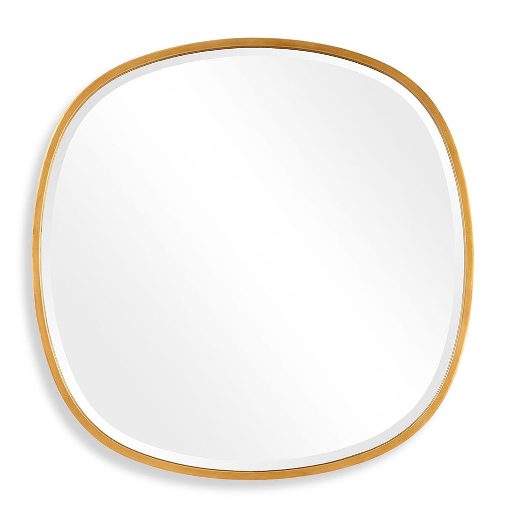 Rounded Gold Leaf Mirror