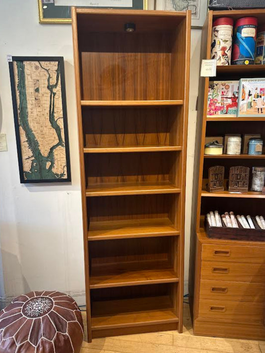 Narrow Teak Danish Modern Bookcase