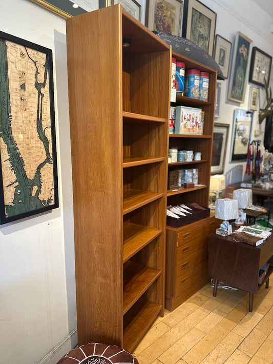 Narrow Teak Danish Modern Bookcase