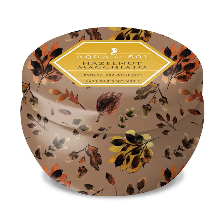 Hazelnut Macchiato Coffee 9oz Aqua De Soy Candle Tin
