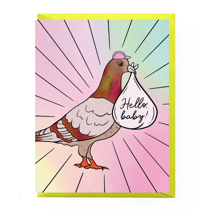 Hello Baby Pigeon Card