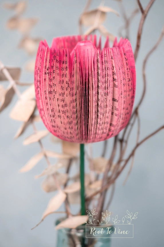 Used Book Paper Tulip Stems