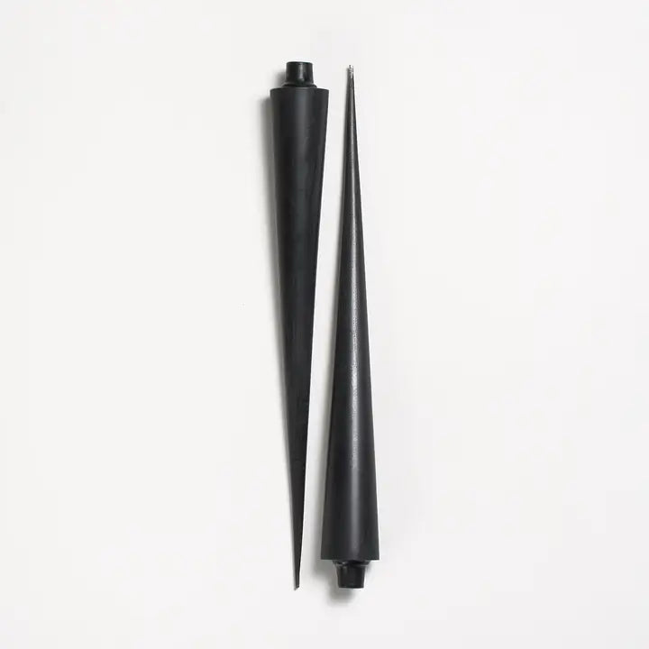 Black 14" Cone Taper Handmade Beeswax Candles