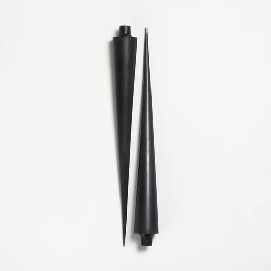 Black 14" Cone Taper Handmade Beeswax Candles