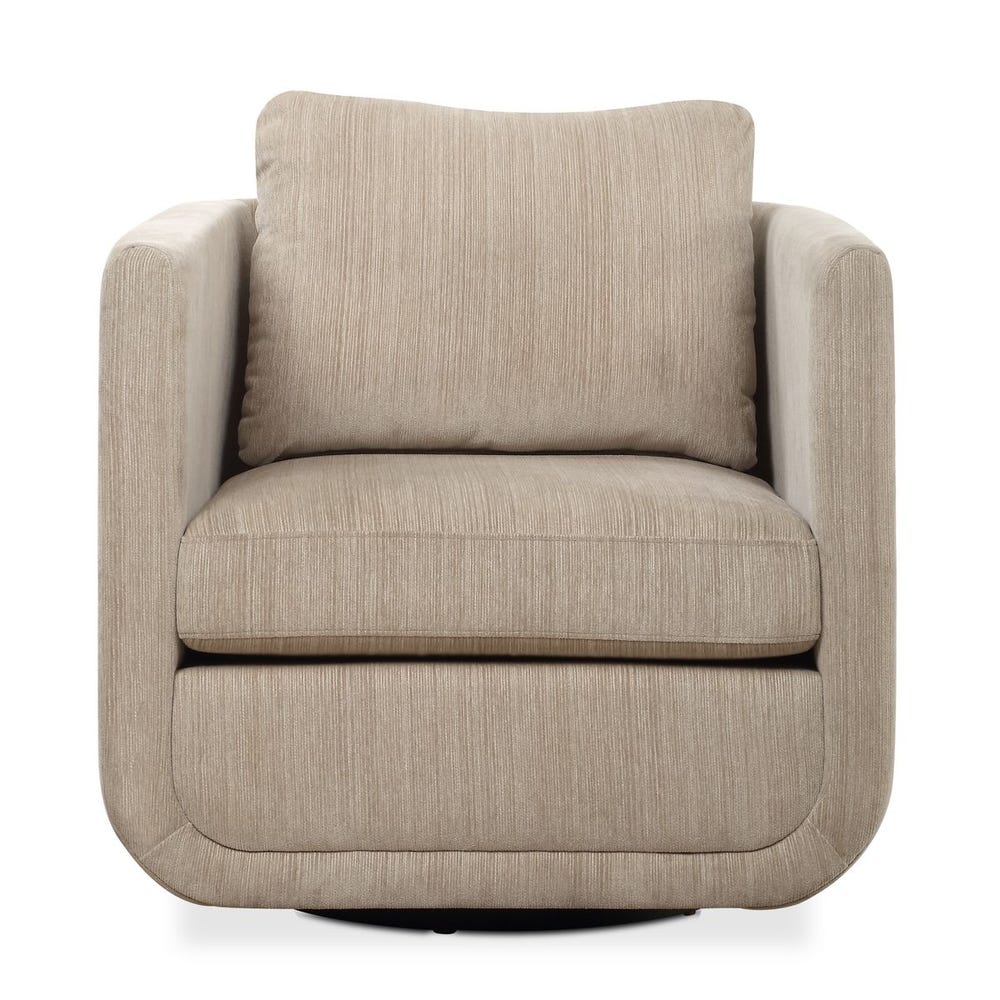 Chenille Rounded Frame Swivel Chair