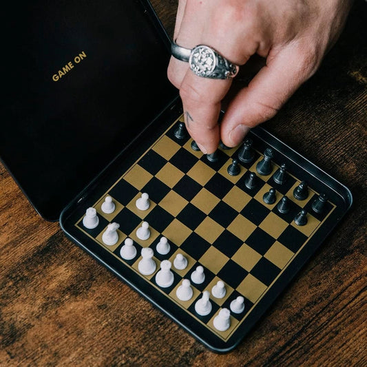 Game On Chess Set - Iron & Glory Magnetic Travel Chess Set