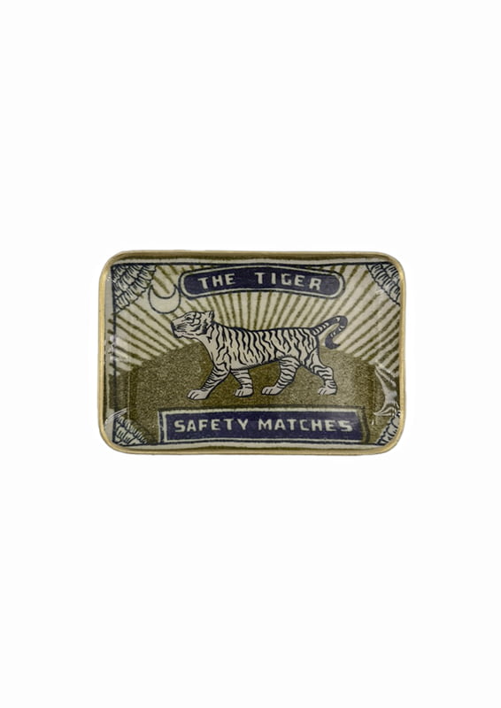 Tiger Matches Gilded Edge Tray