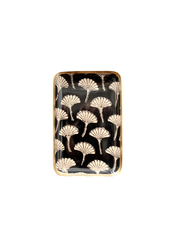 Gingko Leaves Gilded Edge Tray