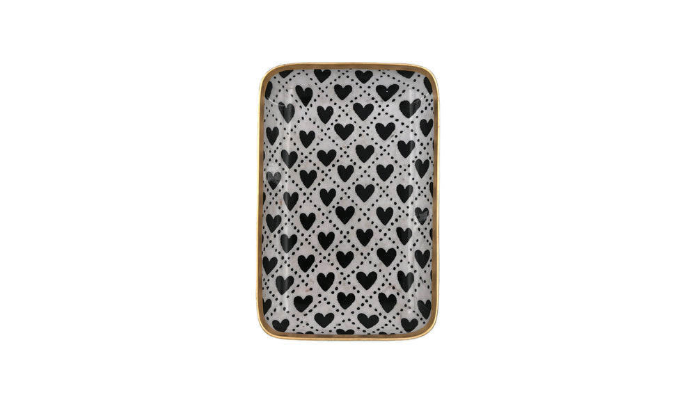 Les Coeurs Gilded Edge Tray
