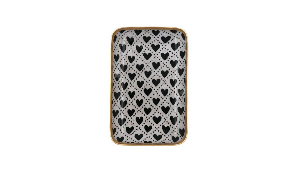 Les Coeurs Gilded Edge Tray