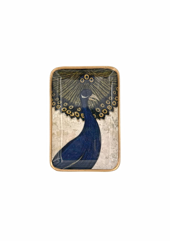 Small Paon Peacock Gilded Edge Tray
