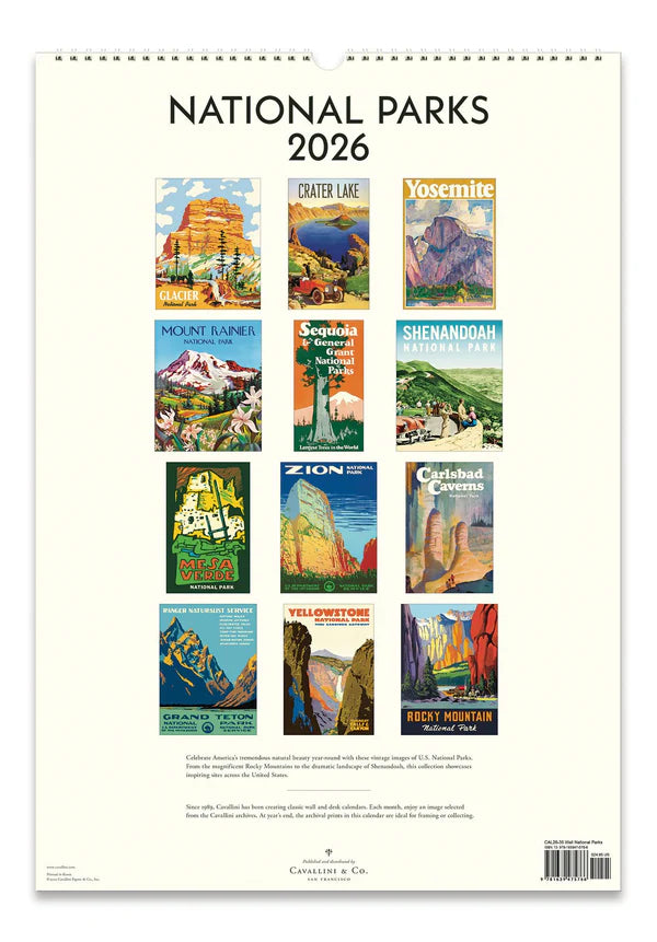 National Parks 2026 Wall Calendar