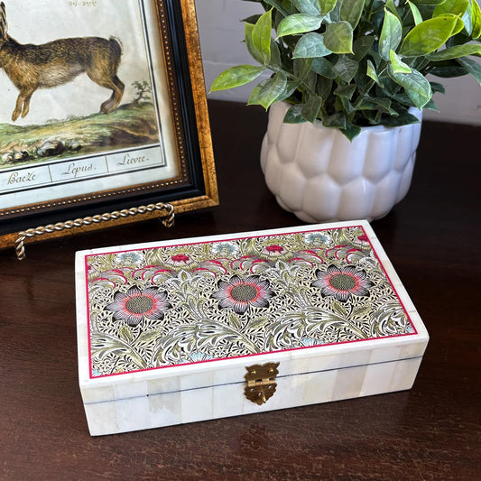 6-1/4″ William Morris Corncockle Printed Trinket Box
