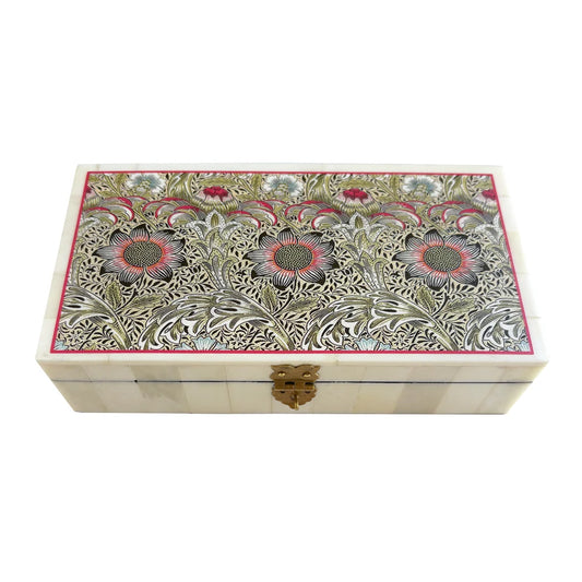 6-1/4″ William Morris Corncockle Printed Trinket Box
