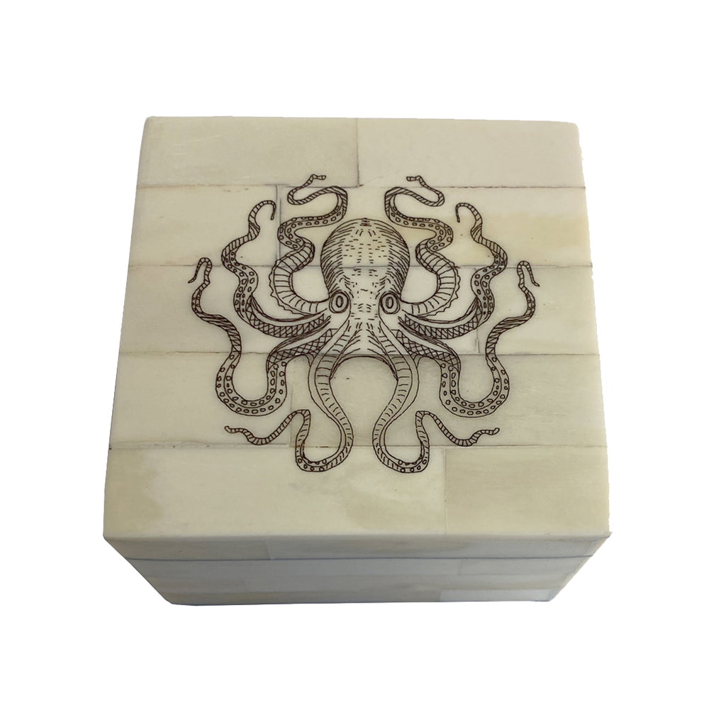 3-1/4″ Octopus White Bone Box