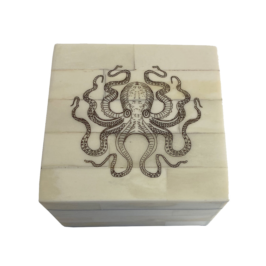 3-1/4″ Octopus White Bone Box
