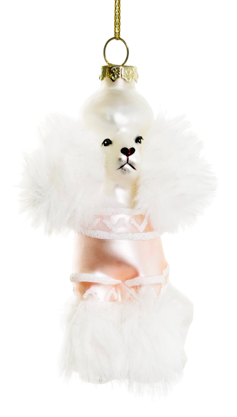 Poodle with Pink Sweater Ornament