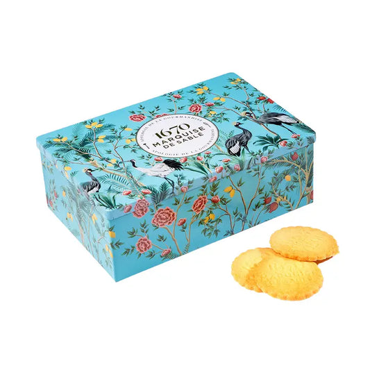 Marquise de Sable Invitation to Travel Tin of Assorted Shortbread Cookies