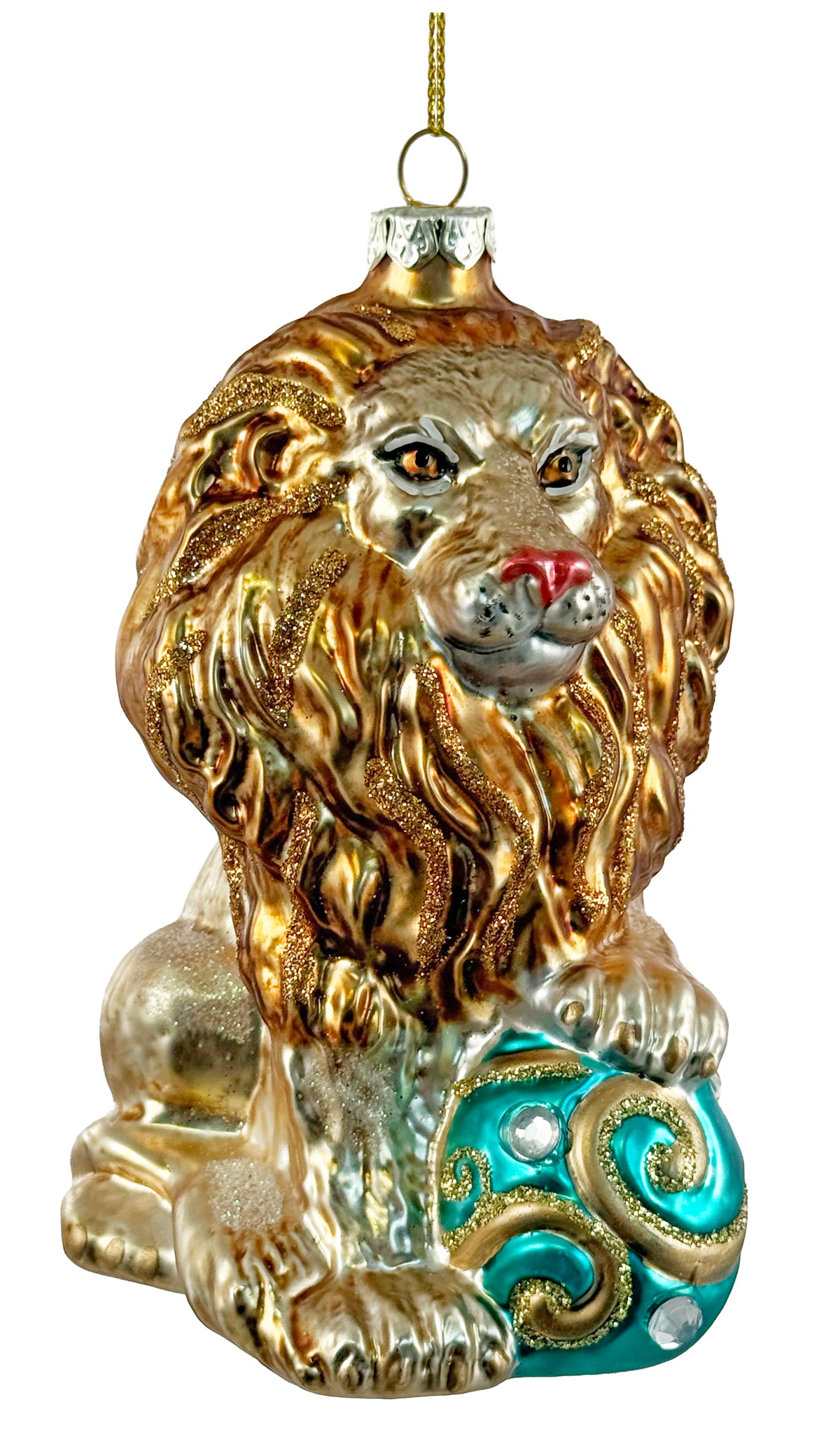 Glass Lion Ornament