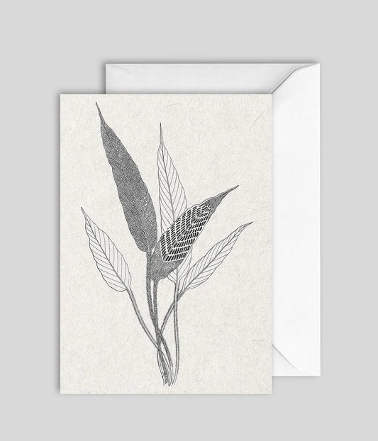 Leaves Greeting Card B&W