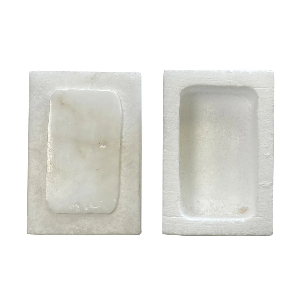 3″ Dragonfly with Vine Border White Soapstone Decorative Box
