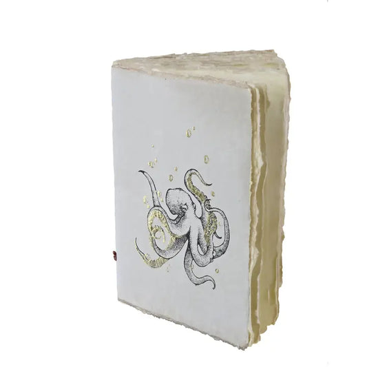 Octopus Engraved Large Parchment Notebook