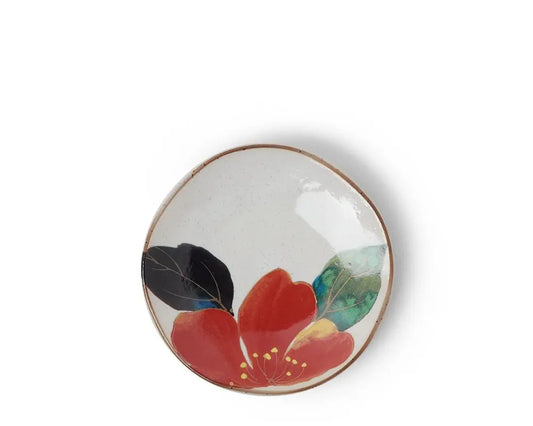 Floral Plate Red 4.5"