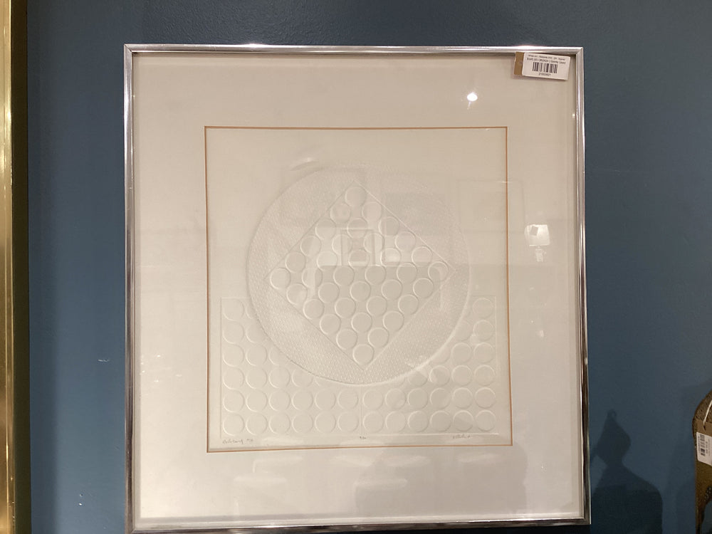 Signed Embossed White Art "Relativity #16  2/9"