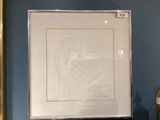 Signed Embossed White Art "Relativity #16  2/9"